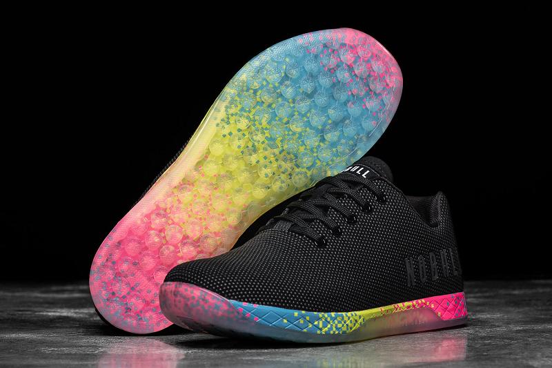 Black Nobull Neon Glitch Men's Trainers | CA N1507W